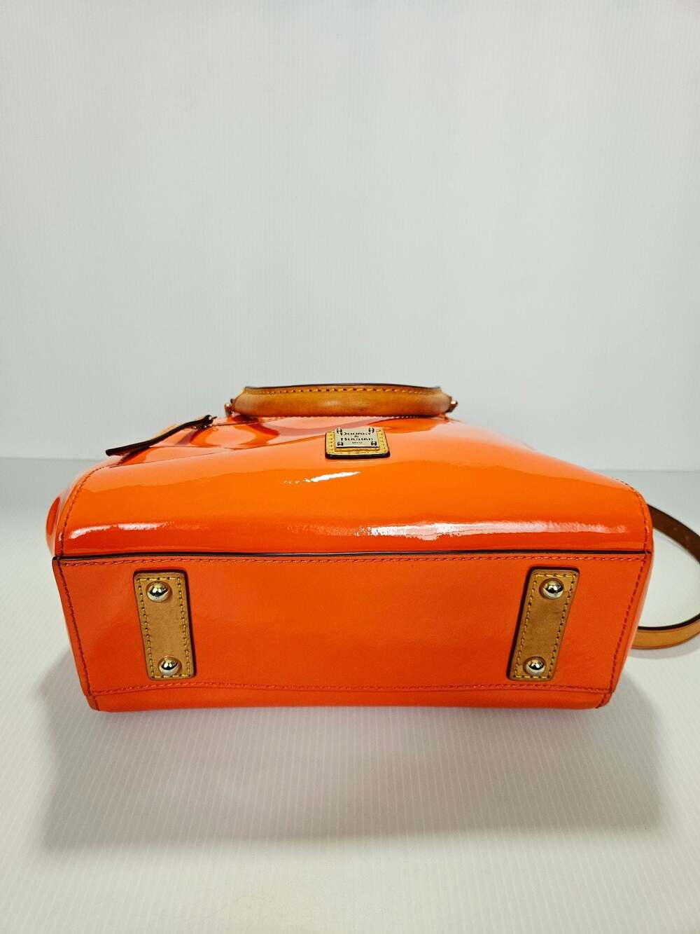 Dooney & Bourke Patent Leather Small Brenna Satchel in Melon Bag - Picture 13 of 16